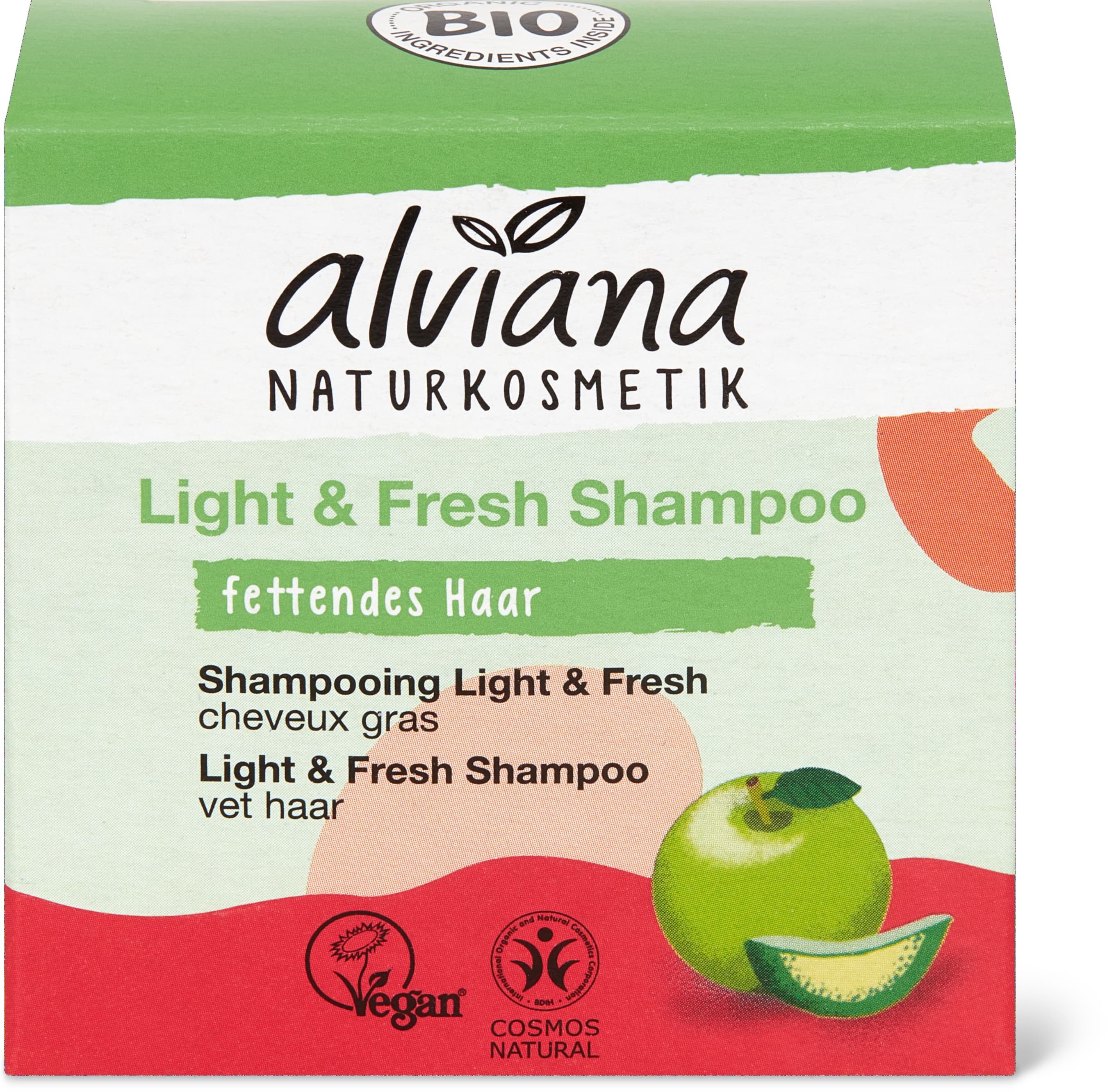 Light & Fresh festes Shampoo fettendes Haar, vegan